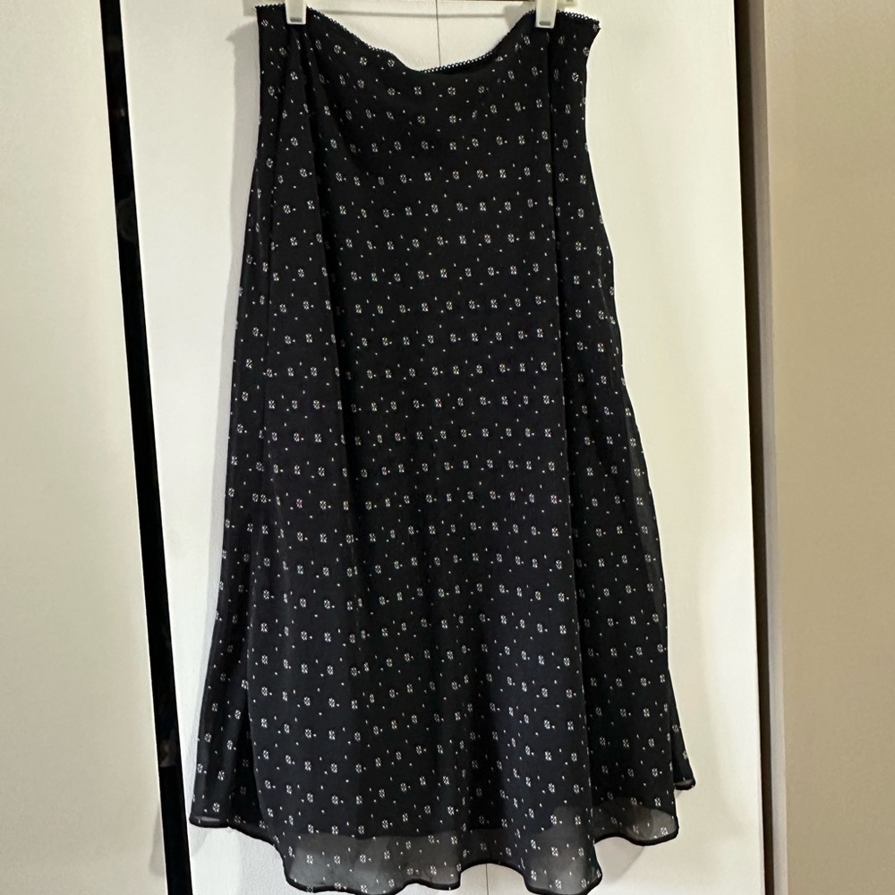 Black Floral Midi Skirt